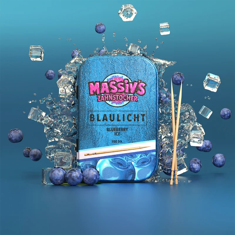 Massiv's Zahnstocher – Toothpicks with taste – BLUE LIGHT